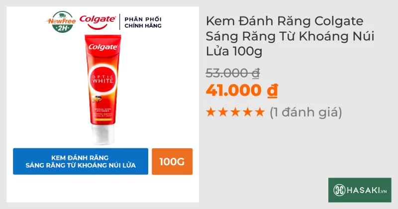 Kem Đánh Răng Colgate Sáng Răng Từ Khoáng Núi Lửa 100g