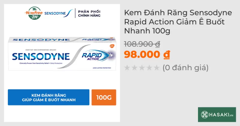 Kem Đánh Răng Sensodyne Rapid Action Giảm Ê Buốt Nhanh 100g