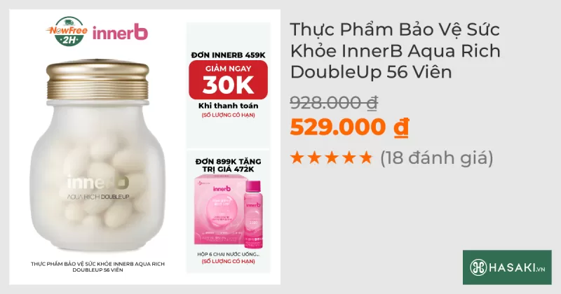 Thực Phẩm Bảo Vệ Sức Khỏe InnerB Aqua Rich DoubleUp 56 Viên