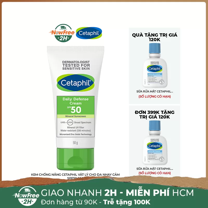 Kem Chống Nắng Cetaphil Vật Lý Cho Da Nhạy Cảm SPF50 50g