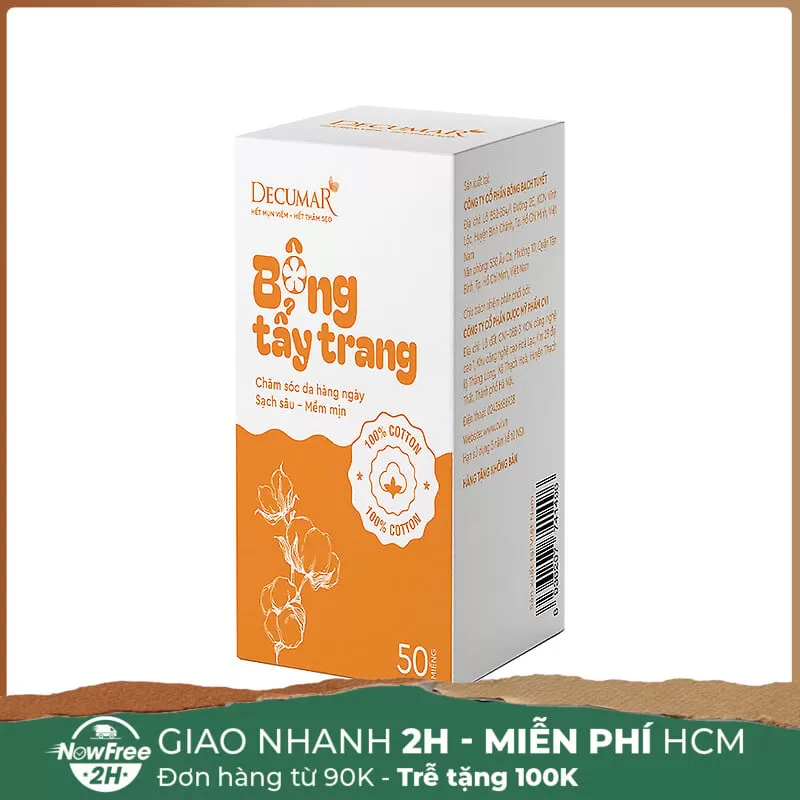 [Gift] Bông Tẩy Trang (Hộp 50 Miếng) Decumar