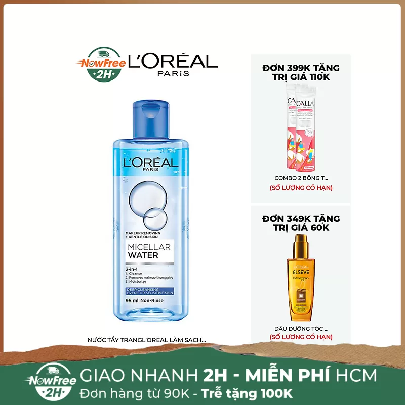 [Mini] Nước Tẩy Trang L'Oreal Làm Sạch Sâu Trang Điểm 95ml