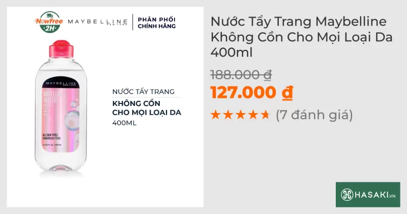 Nước Tẩy Trang Maybelline Không Cồn Cho Mọi Loại Da 400ml