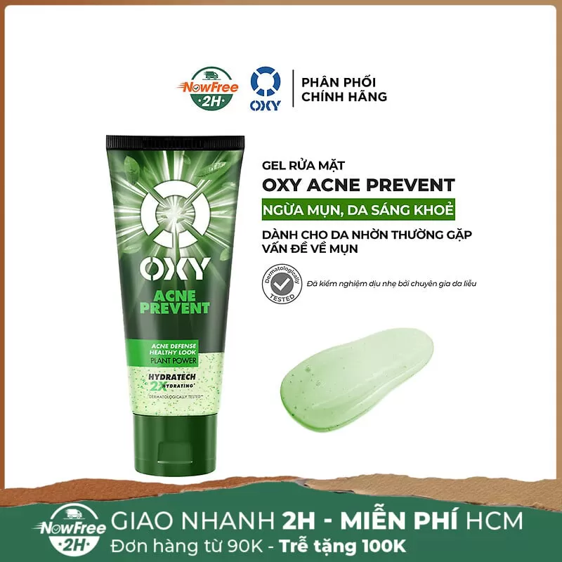 Gel Rửa Mặt OXY Ngừa Mụn, Da Sáng Khoẻ 100g