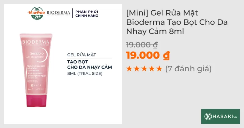 [Mini] Gel Rửa Mặt Bioderma Tạo Bọt Cho Da Nhạy Cảm 8ml