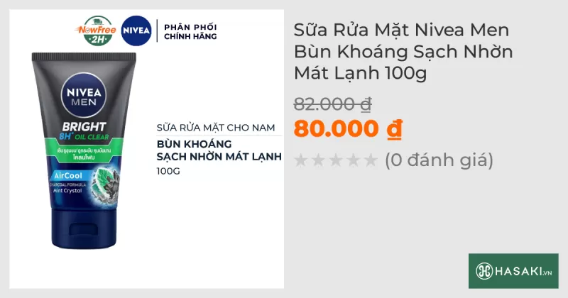 Sữa Rửa Mặt Nivea Men Bùn Khoáng Sạch Nhờn Mát Lạnh 100g