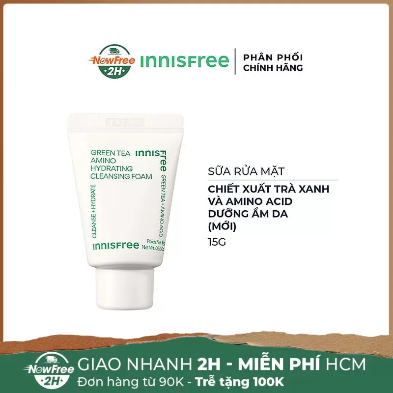 [Mini] Sữa Rửa Mặt innisfree Dưỡng Ẩm Chiết Xuất Trà Xanh 15g (Mới)