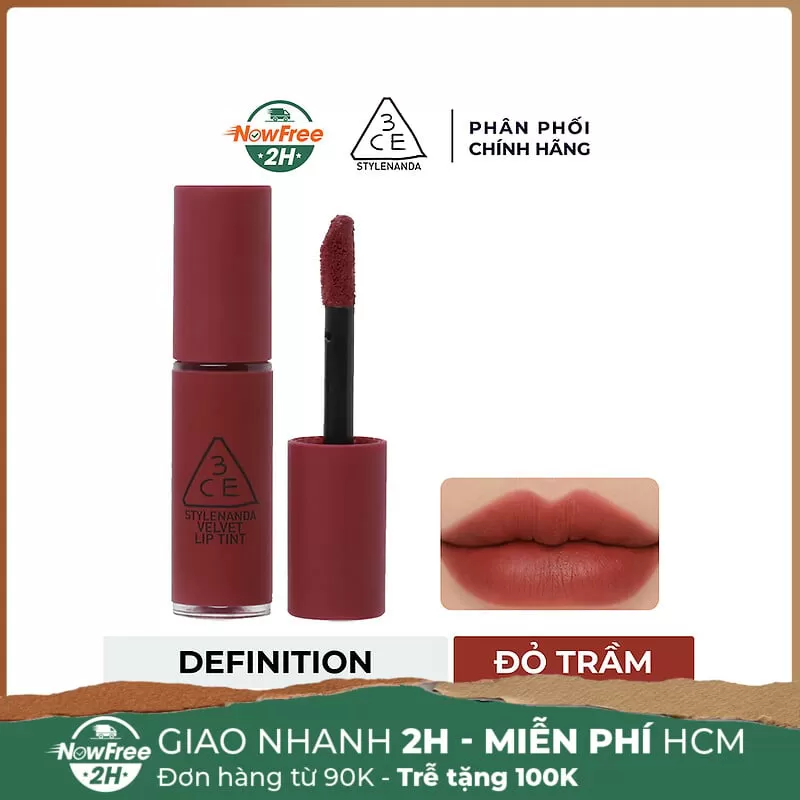 [Mini] Son Kem Lì 3CE Definition - Đỏ Trầm 1.5g