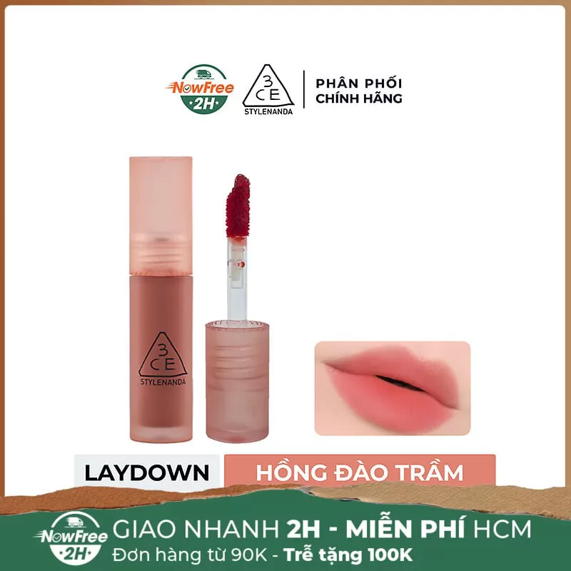 [Mini] Son Kem Lì 3CE Laydown - Hồng Đào Trầm Pha Nâu 1.5g