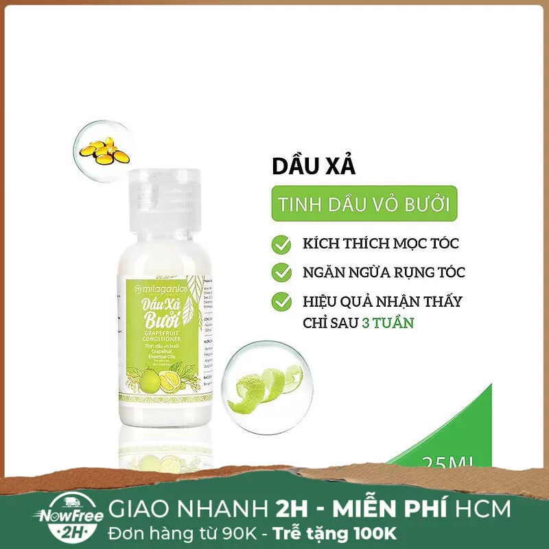 [Mini] Dầu Xả Milaganics Tinh Dầu Bưởi 25ml