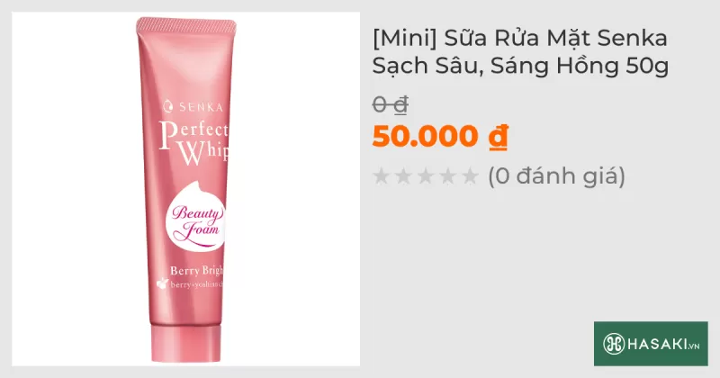 [Mini] Sữa Rửa Mặt Senka Sạch Sâu, Sáng Hồng 50g