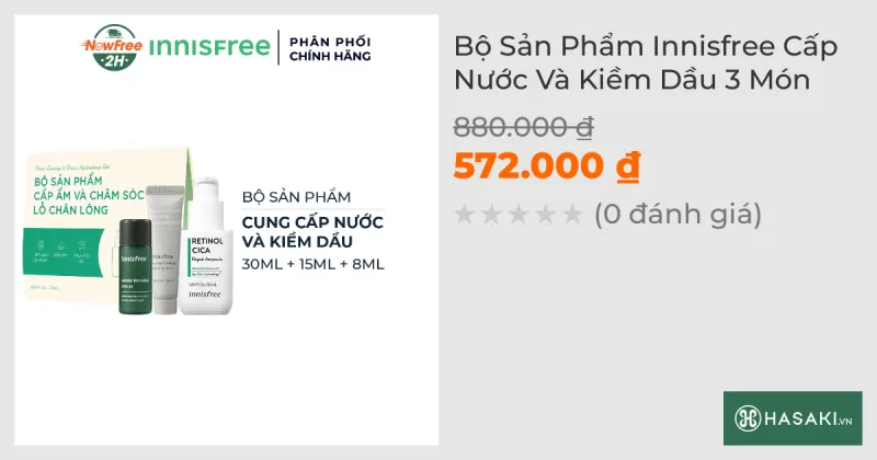 Bộ Sản Phẩm Innisfree Cấp Nước Và Kiềm Dầu 3 Món