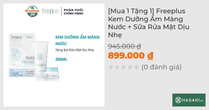 [Mua 1 Tặng 1] Freeplus Kem Dưỡng Ẩm Màng Nước + Sữa Rửa Mặt Dịu Nhẹ