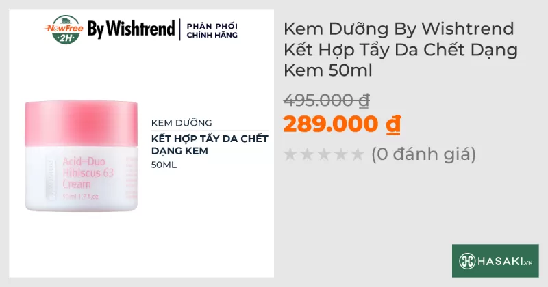 Kem Dưỡng By Wishtrend Kết Hợp Tẩy Da Chết Dạng Kem 50ml