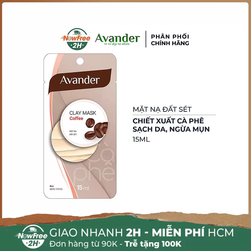 Mặt Nạ Avander Đất Sét Cà Phê Sạch Da, Ngừa Mụn 15ml