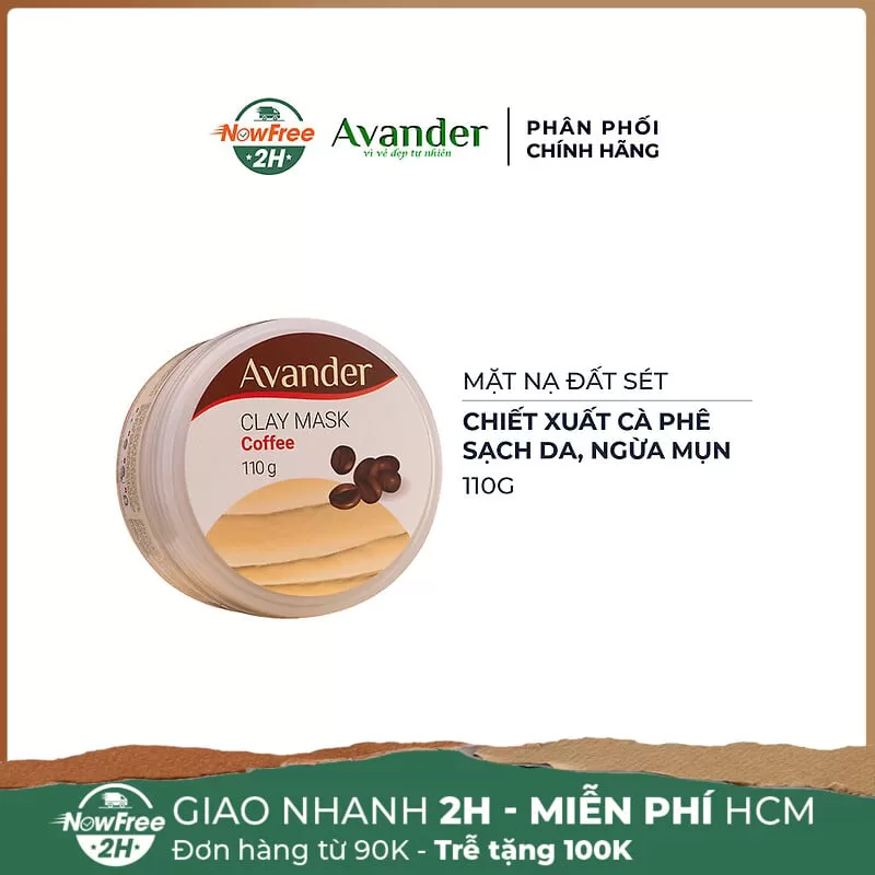 Mặt Nạ Avander Đất Sét Cà Phê Sạch Da, Ngừa Mụn 110g