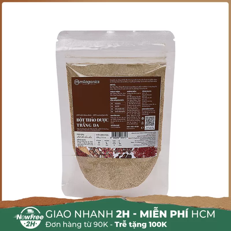 [HSD 04/2025] Bột Thảo Dược Milaganics Dưỡng Sáng Da 100g