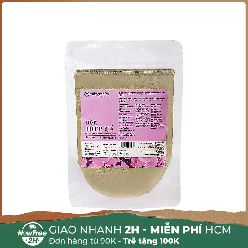 [HSD 05/2025] Bột Diếp Cá Milaganics Giảm Mụn, Mờ Vết Thâm 100g