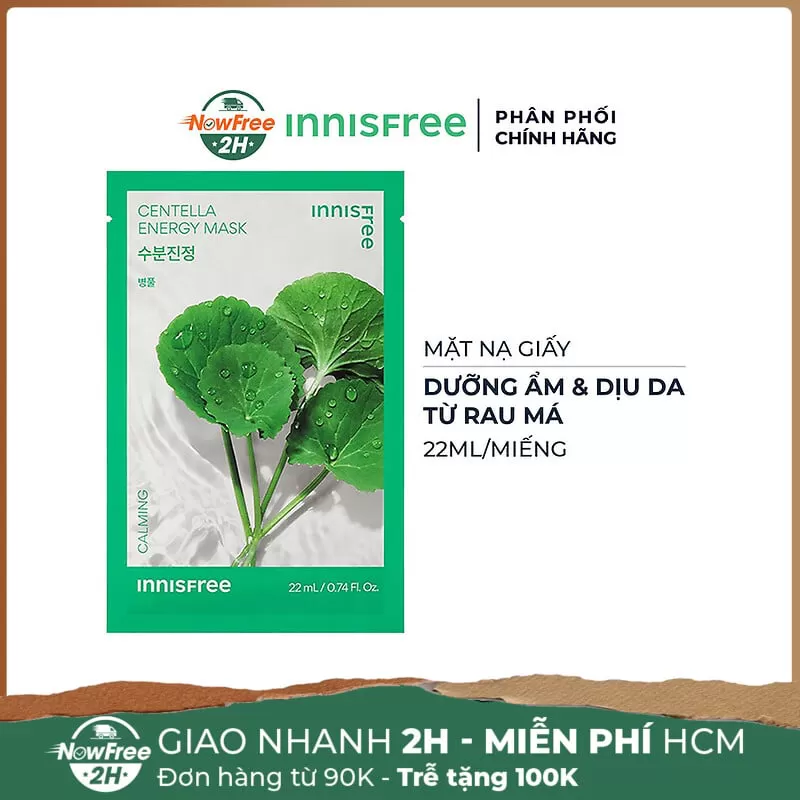 Mặt Nạ innisfree Dưỡng Ẩm & Dịu Da Từ Rau Má 22ml (Mới)