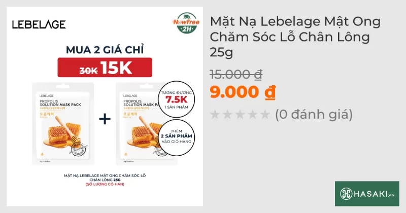 Mặt Nạ Lebelage Mật Ong Chăm Sóc Lỗ Chân Lông 25g