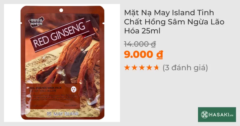 Mặt Nạ May Island Tinh Chất Hồng Sâm Ngừa Lão Hóa 25ml