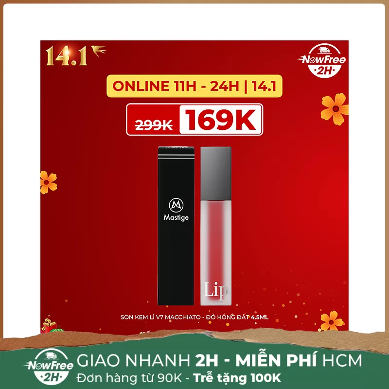 Son Kem Lì Mastige V7 Macchiato - Đỏ Hồng Đất 4.5ml