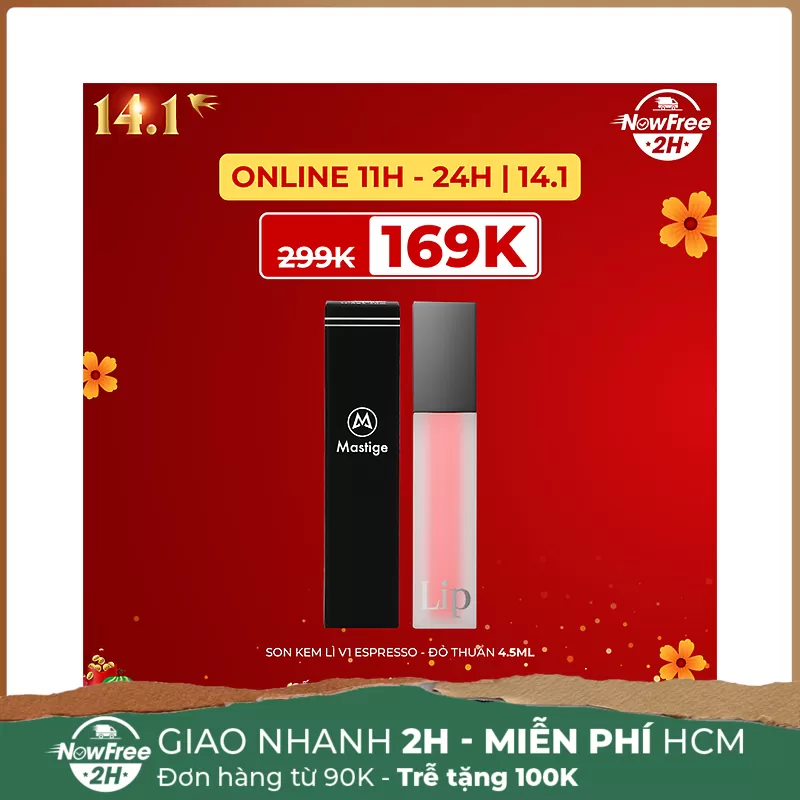 Son Kem Lì Mastige V1 Espresso - Đỏ Thuần 4.5ml