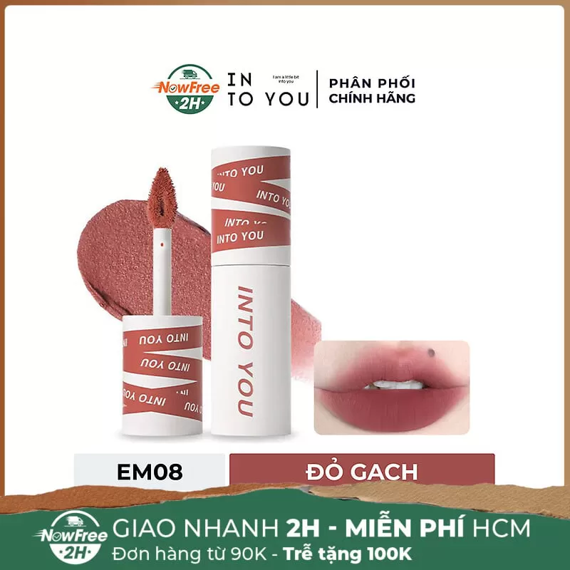 Son Kem Bùn & Má Hồng Into You - EM08 Đỏ Gạch 2g (Thỏi)