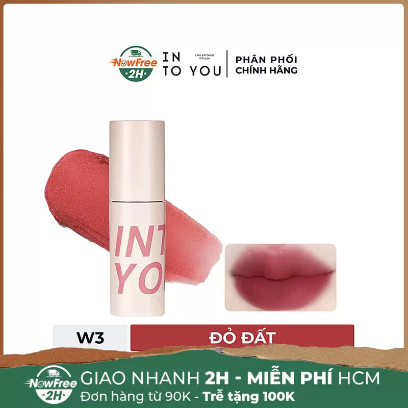 Son Kem Bùn Into You Lì Mịn Nhẹ - W3 Đỏ Đất 1.8g