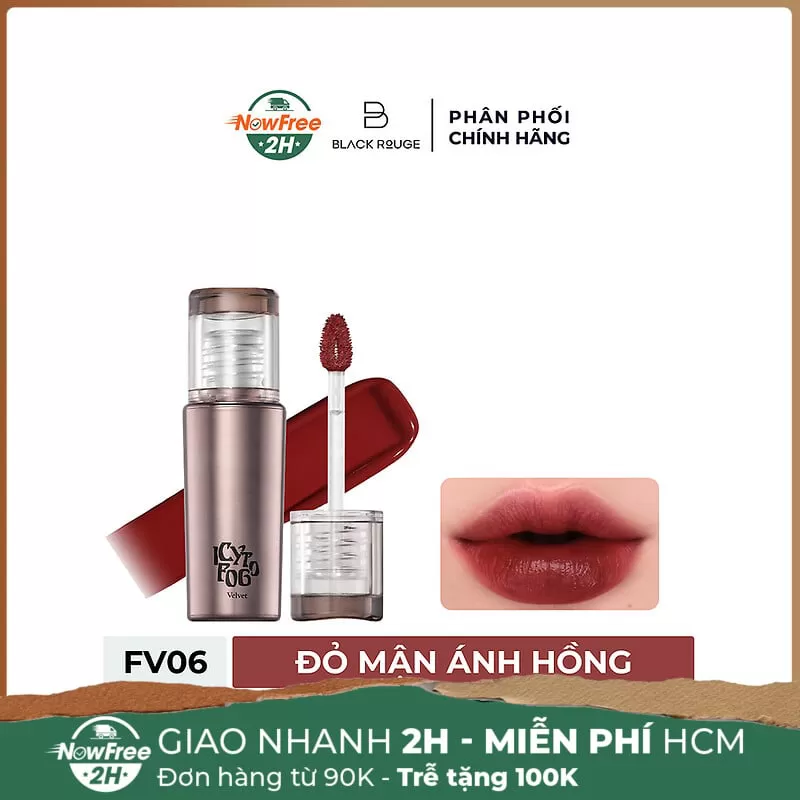 Son Kem Black Rouge FV06 Maroon Plum - Đỏ Mận Ánh Hồng 3.5g