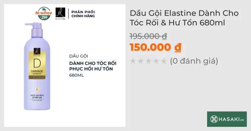 Dầu Gội Elastine Dành Cho Tóc Rối & Hư Tổn 680ml