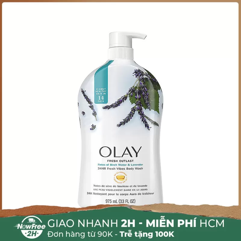 [HSD 10/2025] Sữa Tắm Olay Tươi Mát Dài Lâu Lavender & Nước Bạch Dương 975ml