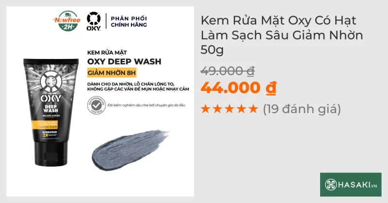 Kem Rửa Mặt Oxy Có Hạt Làm Sạch Sâu Giảm Nhờn 50g