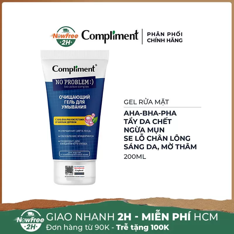 Gel Rửa Mặt Compliment AHA-BHA-PHA Tẩy Da Chết 200ml