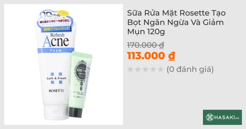 Sữa Rửa Mặt Rosette Tạo Bọt Ngăn Ngừa Và Giảm Mụn 120g