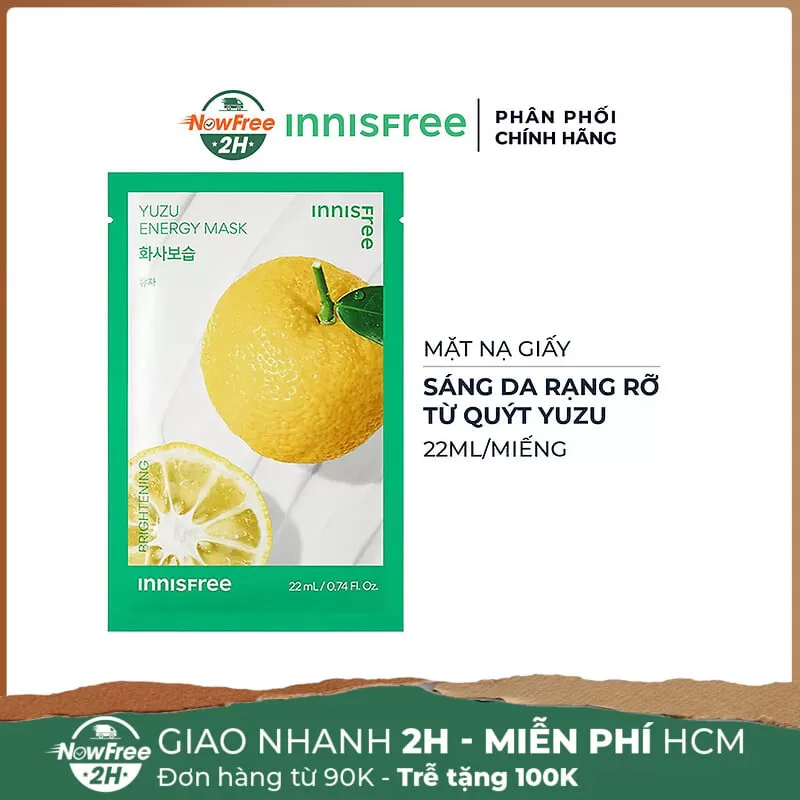 Mặt Nạ innisfree Sáng Da Rạng Rỡ Từ Quýt Yuzu 22ml (Mới)