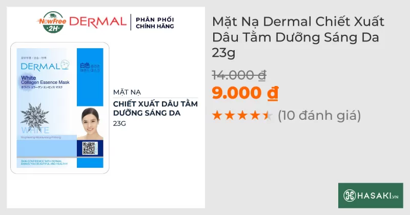 Mặt Nạ Dermal Chiết Xuất Dâu Tằm Dưỡng Sáng Da 23g