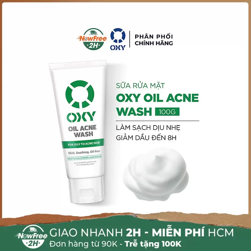 Sữa Rửa Mặt Oxy Sạch Dịu Nhẹ, Kiềm Dầu Cho Nam 100g