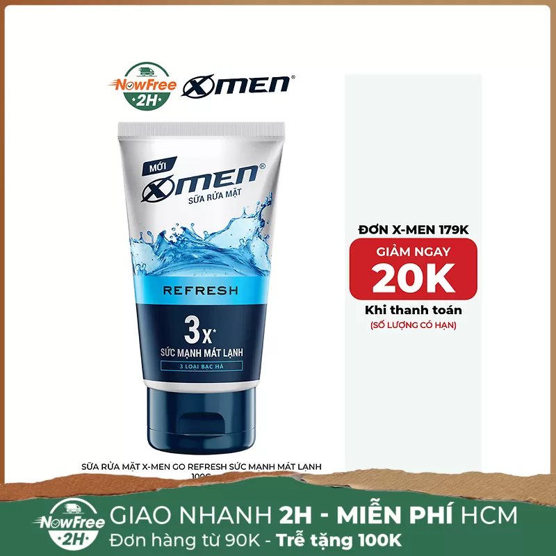 Sữa Rửa Mặt X-Men Go Refresh Sức Mạnh Mát Lạnh 100g