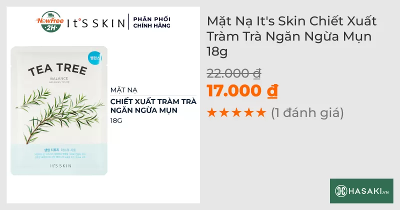 Mặt Nạ It's Skin Chiết Xuất Tràm Trà Ngăn Ngừa Mụn 18g