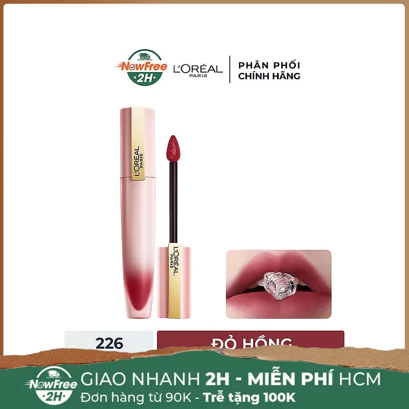 Son Kem L'Oreal Mịn Lì Nhẹ Môi 226 I Sink In - Đỏ Hồng 7ml