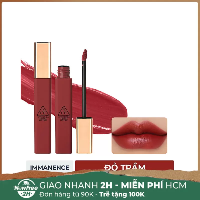 [HSD 11/2025] Son Kem Lì 3CE Mịn Nhẹ Immanence - Đỏ Trầm 4g