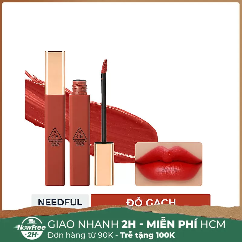 [HSD 11/2025] Son Kem Lì 3CE Mịn Nhẹ Needful - Đỏ Gạch 4g