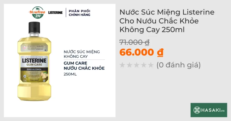 Nước Súc Miệng Listerine Cho Nướu Chắc Khỏe Không Cay 250ml