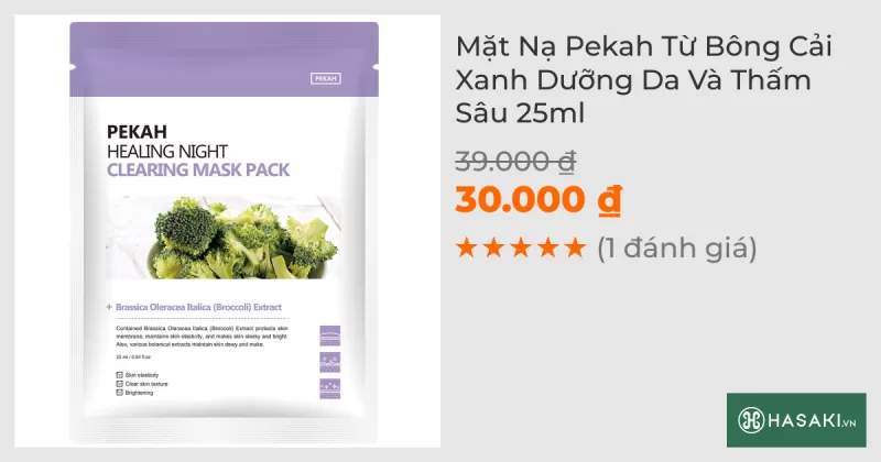 Mặt Nạ Pekah Từ Bông Cải Xanh Dưỡng Da Và Thấm Sâu 25ml