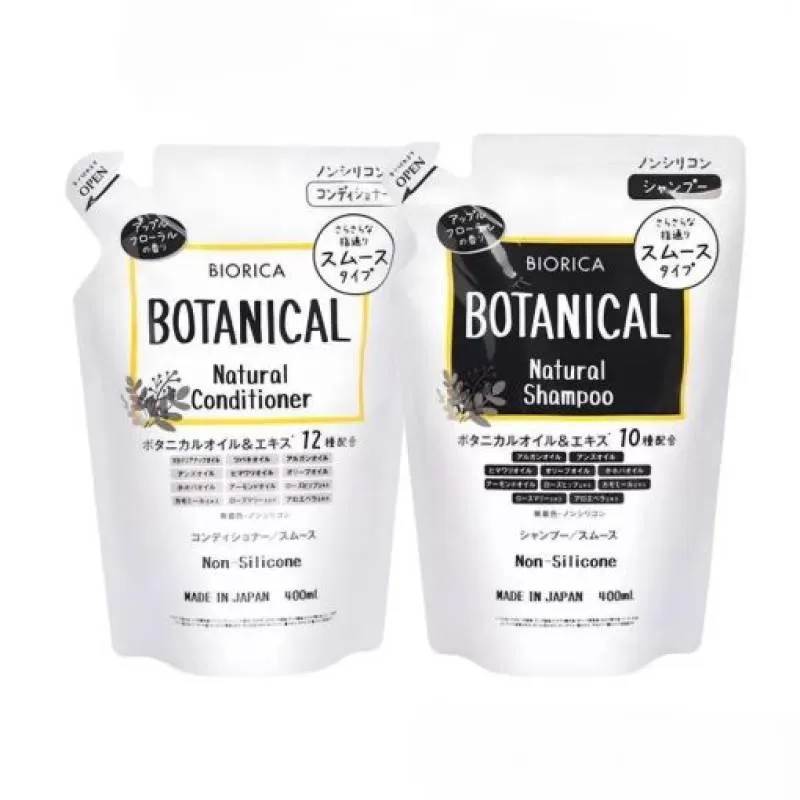 Bộ Dầu Gội Xả Biorica Botanical Natural Non – Silicone Túi 400ml