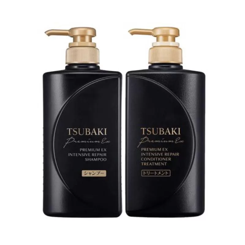 Bộ Dầu Gội Xả Tsubaki Premium Ex Intensive Repair 490ml (Màu Đen)