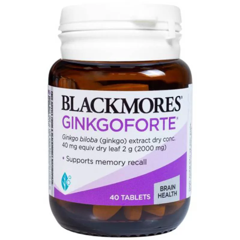 Viên uống BLACKMORES Ginkgo Forte Hỗ Trợ Tuần Hoàn 40 Viên