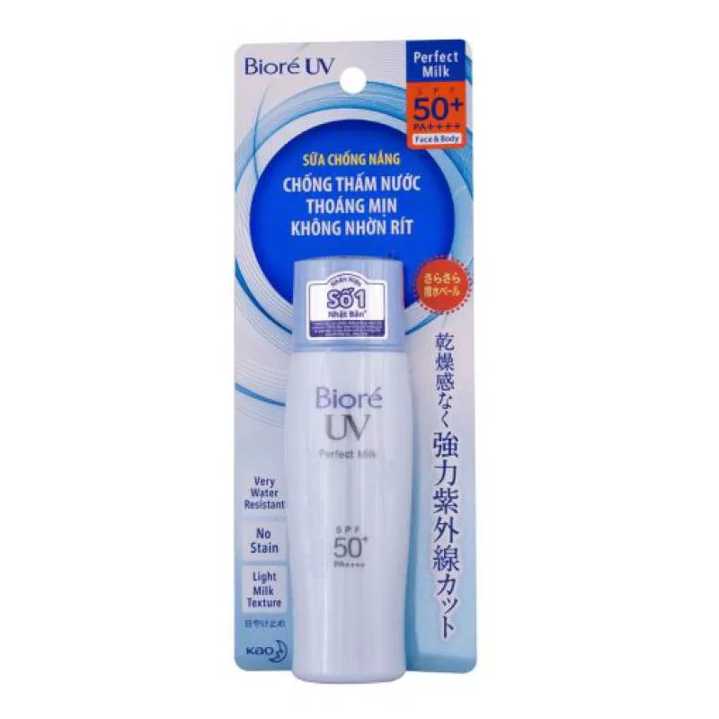 Kem Chống Nắng Biore Perfect Milk Chống Thấm Nước