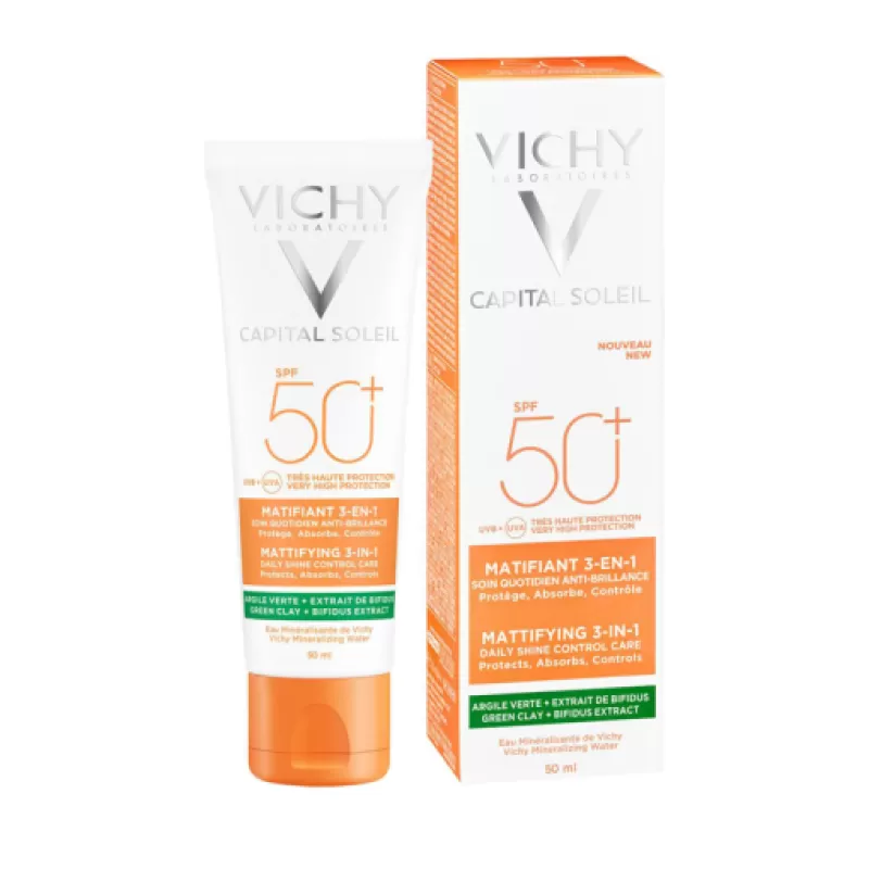Kem Chống Nắng Vichy Capital Soleil Mattifying 3 In 1 SPF 50 50ml